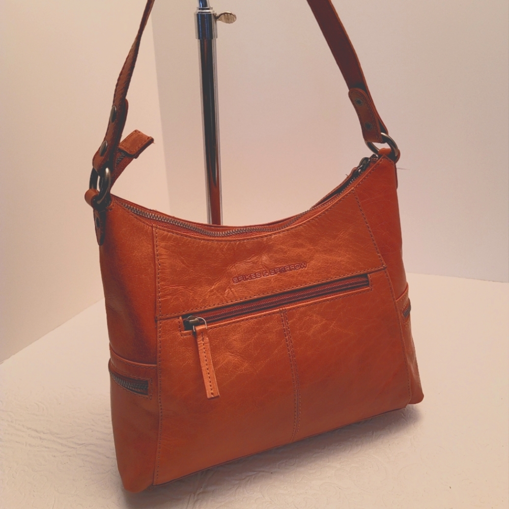 SPIKES & SPARROW LEATHER SHOULDER BAG